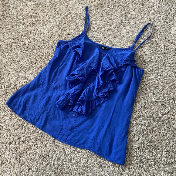 Women’s Naked Zebra blue tank top blouse size Small - Picture 6 of 10